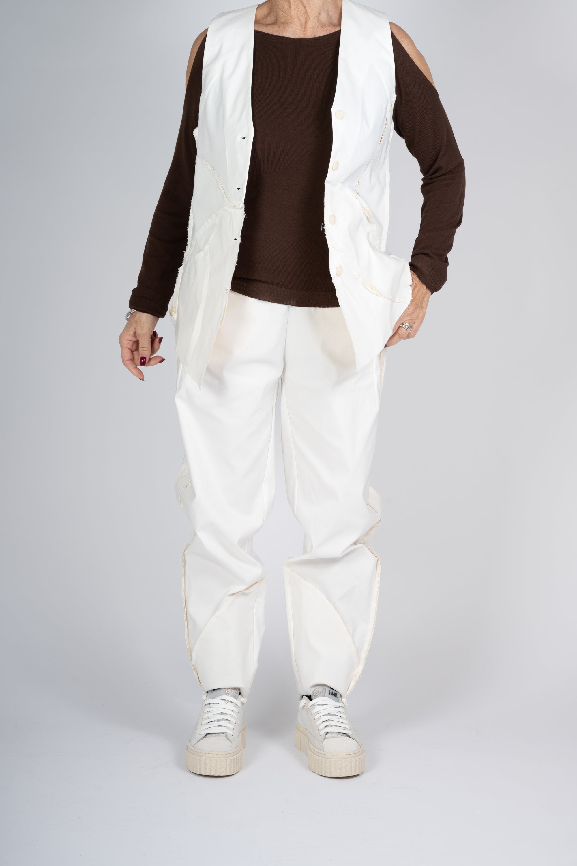 PANTALONI MANESERA COLOR CREMA