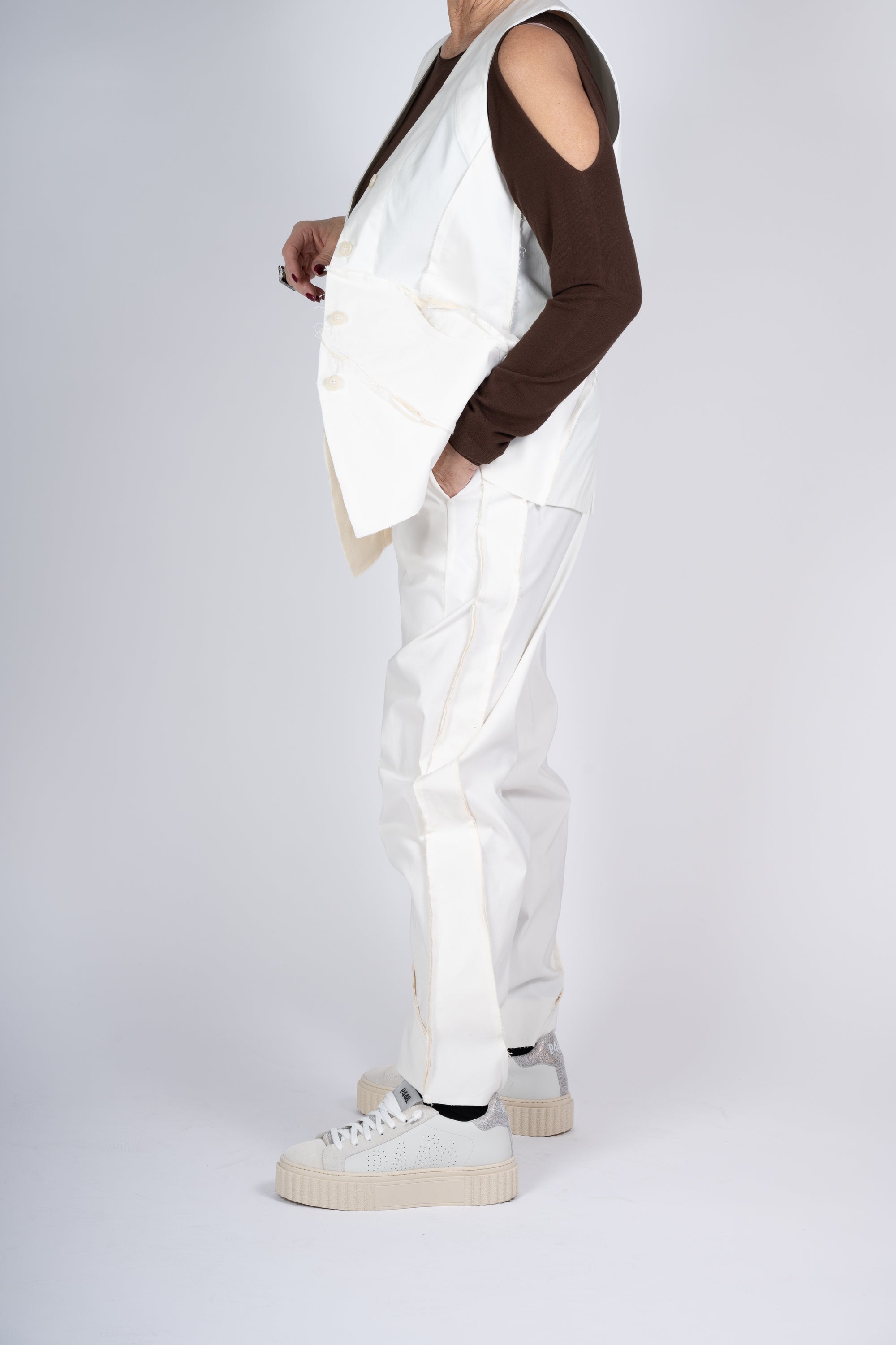 PANTALONI MANESERA COLOR CREMA