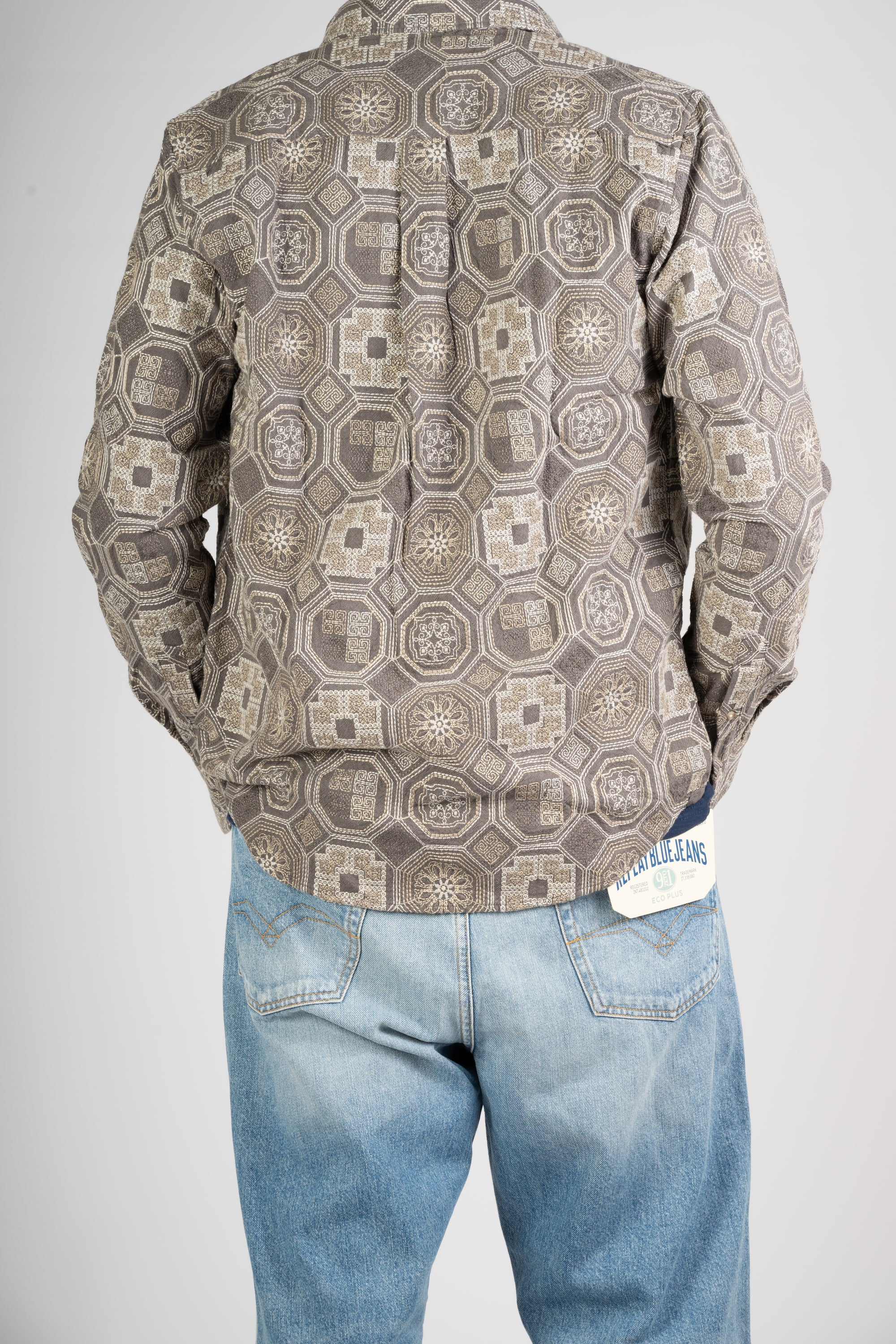 CAMICIA DSTREZZED FANTASIA GRIGIO/TORTORA