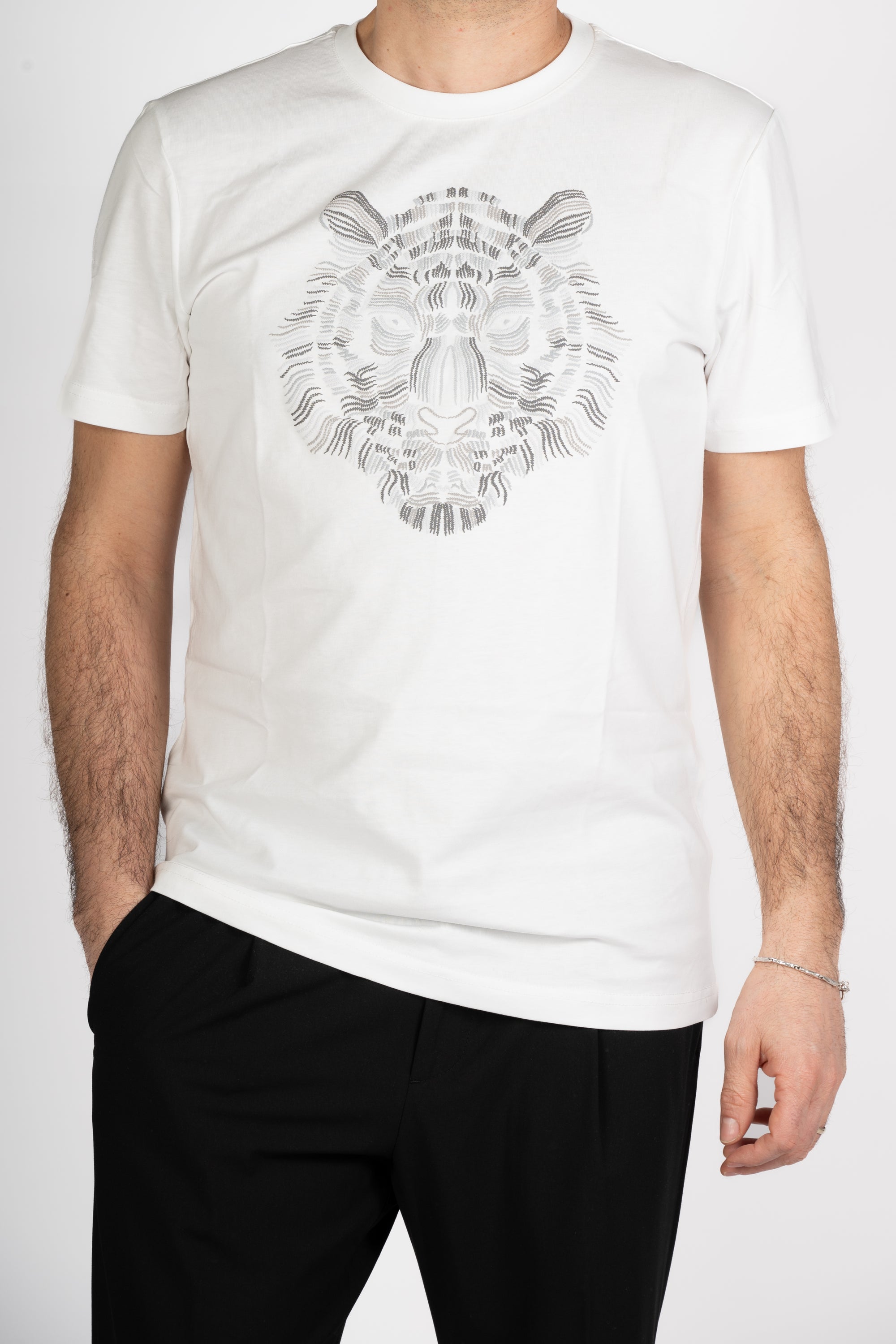 T-SHIRT ANTONY MORATO COLORE BIANCO STAMPA TIGRE