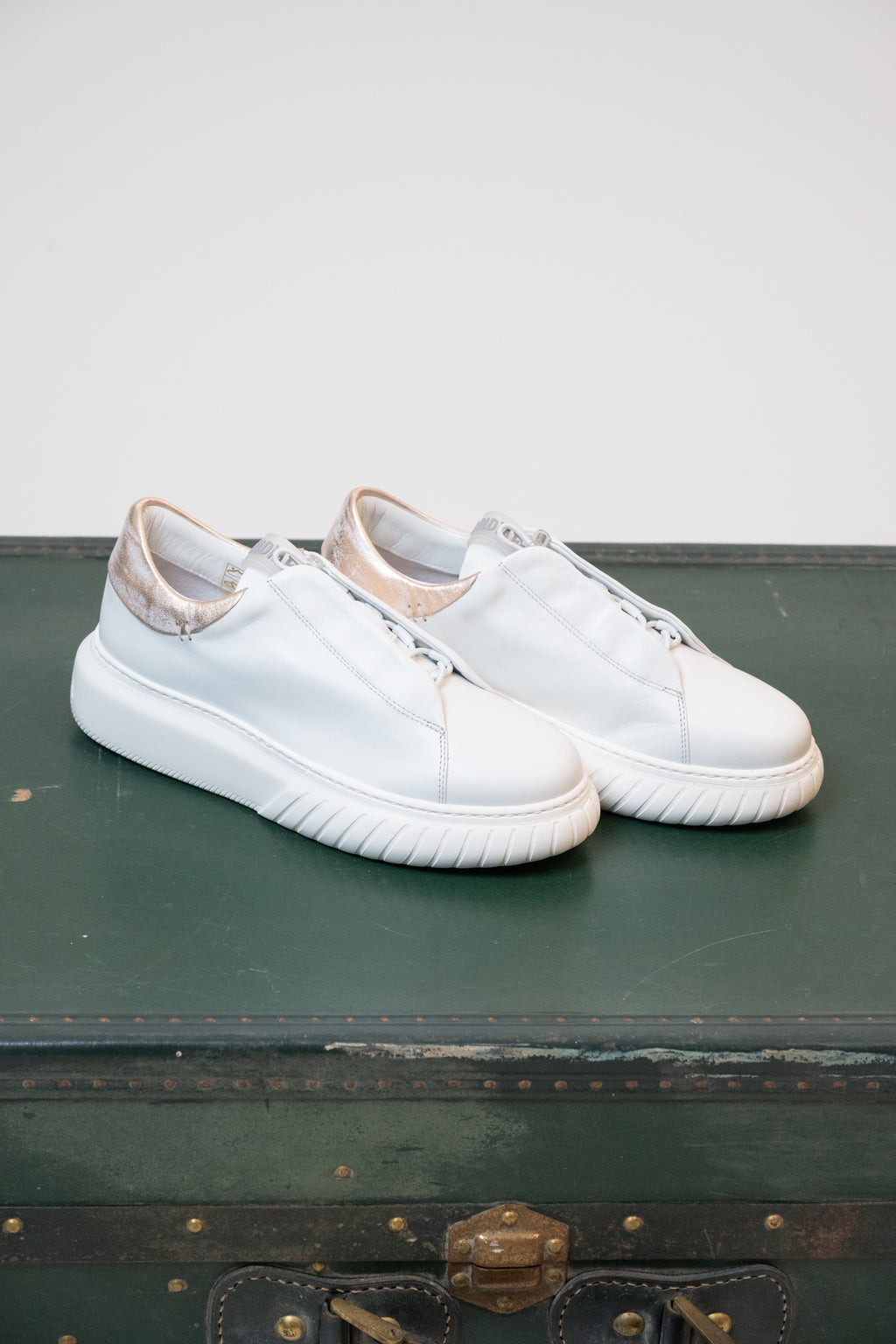 SNEAKERS ANDìAFORA BIANCO/ORO ROSA METALLIZZATO