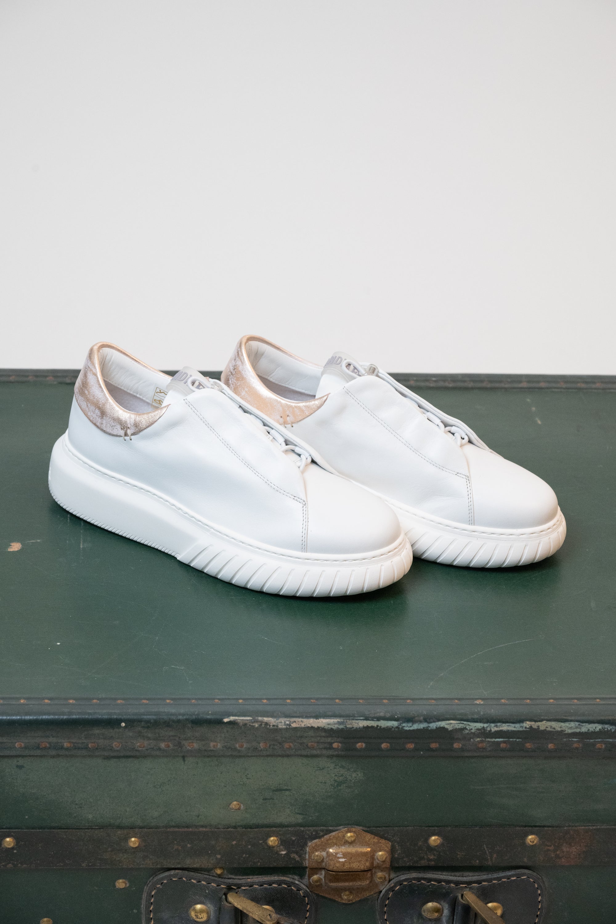 SNEAKERS ANDìAFORA BIANCO/ORO ROSA METALLIZZATO