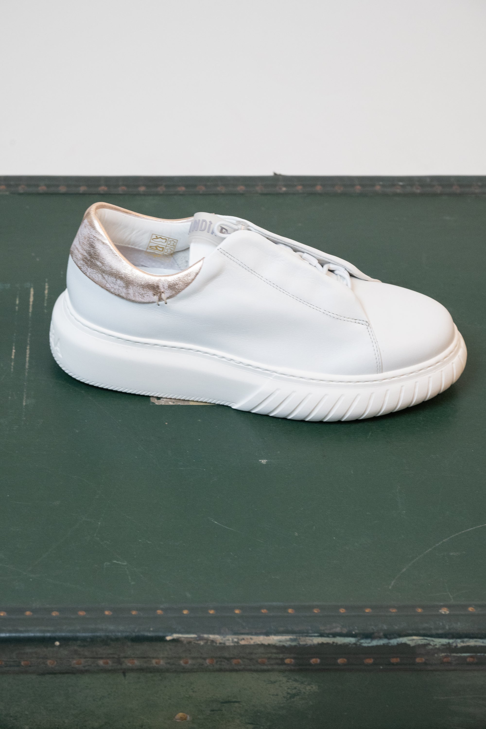 SNEAKERS ANDìAFORA BIANCO/ORO ROSA METALLIZZATO