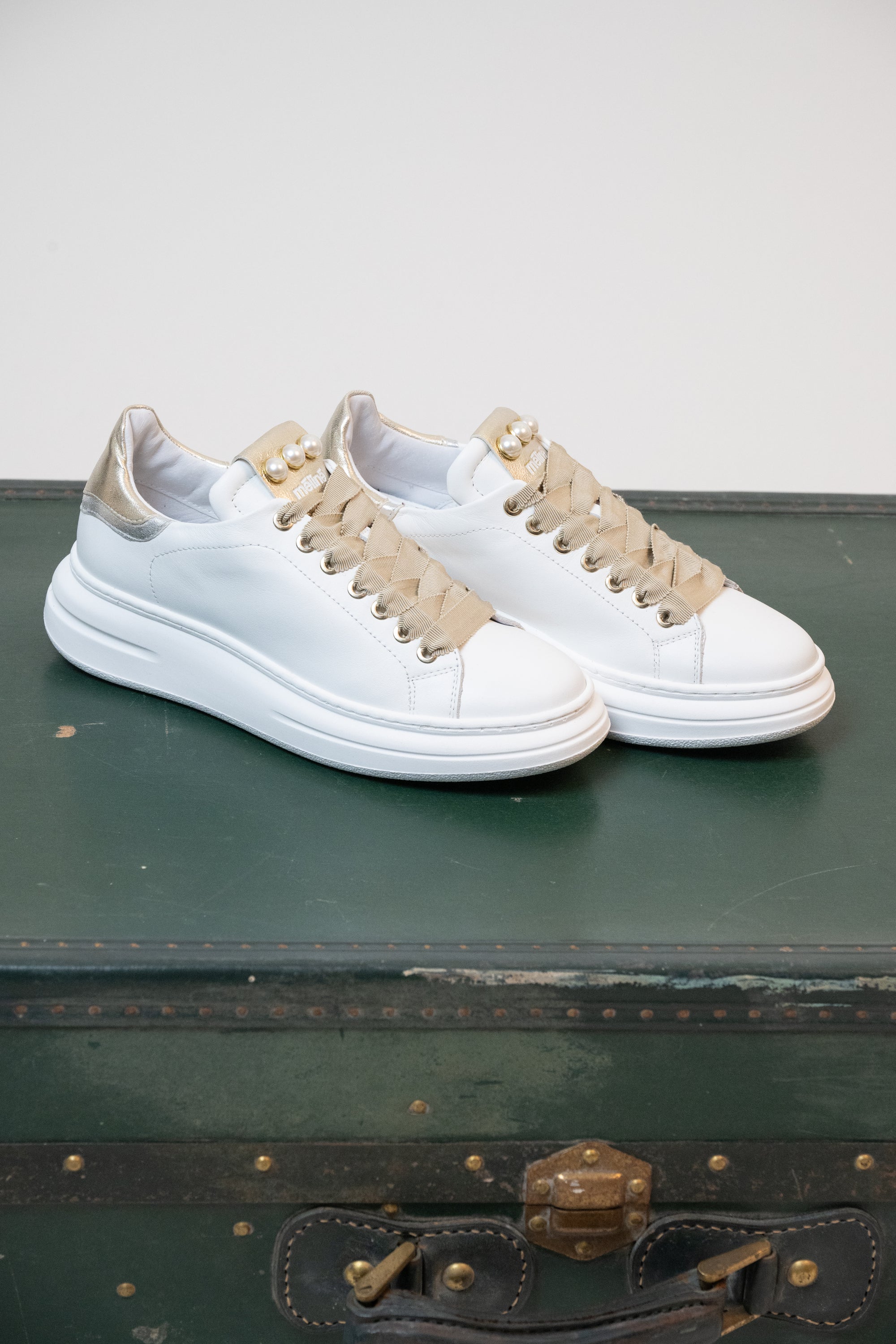 SNEAKERS MèLINè  BIANCO/ORO