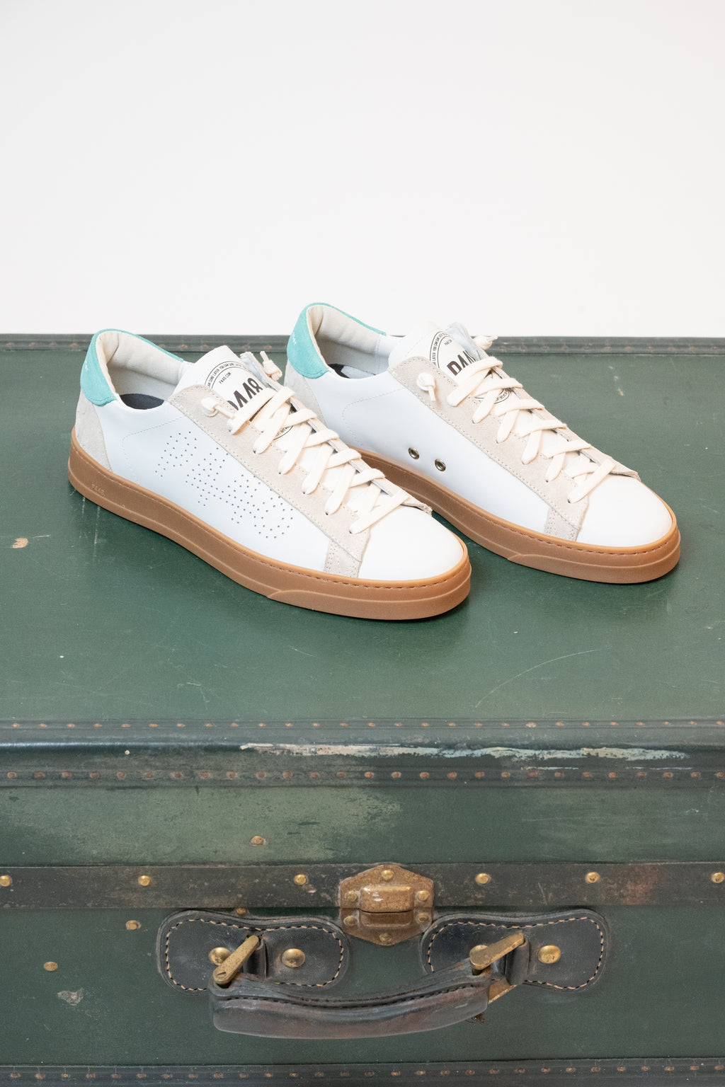 SNEAKERS P448 BIANCO/VERDE ACQUA