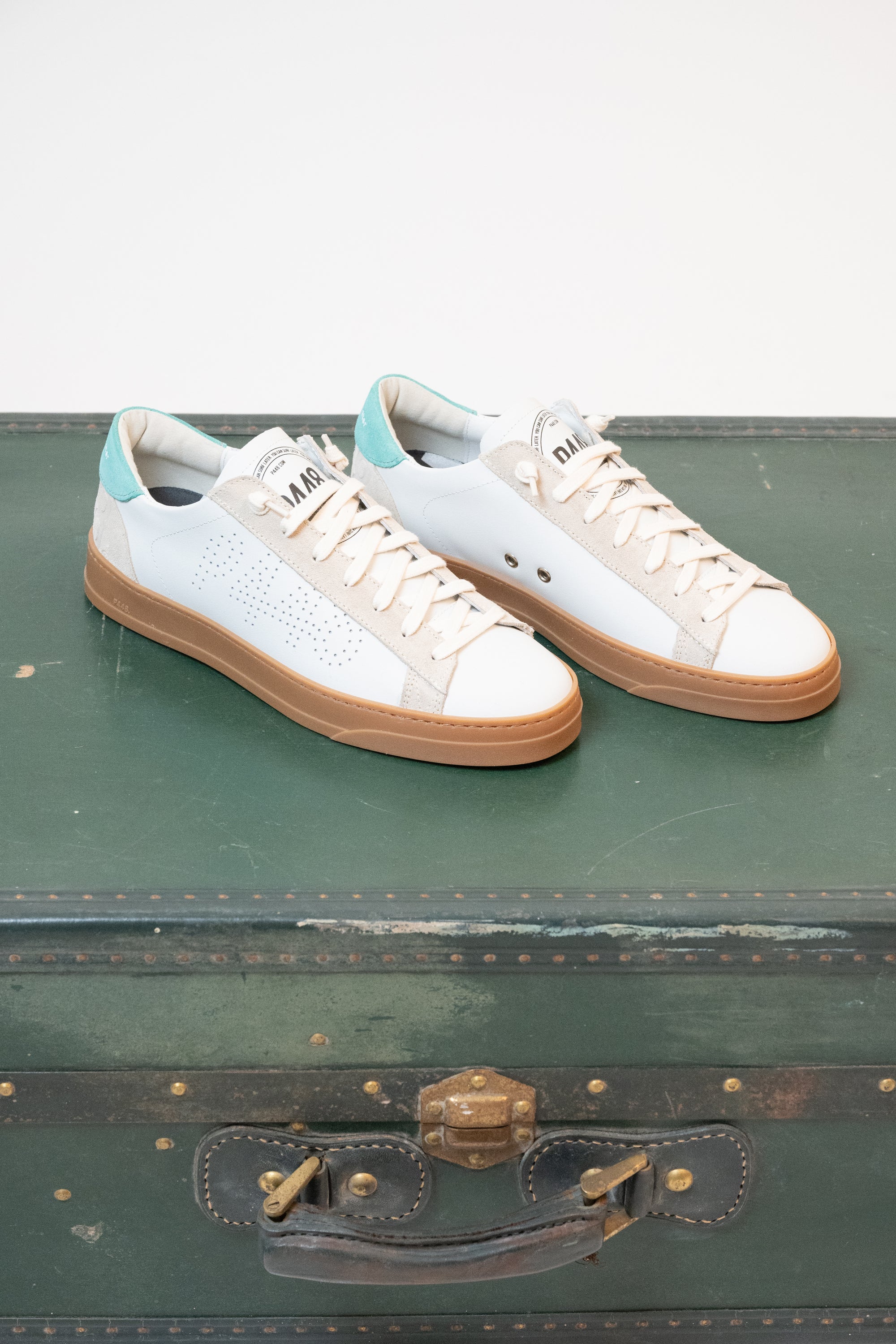 SNEAKERS P448 BIANCO/VERDE ACQUA