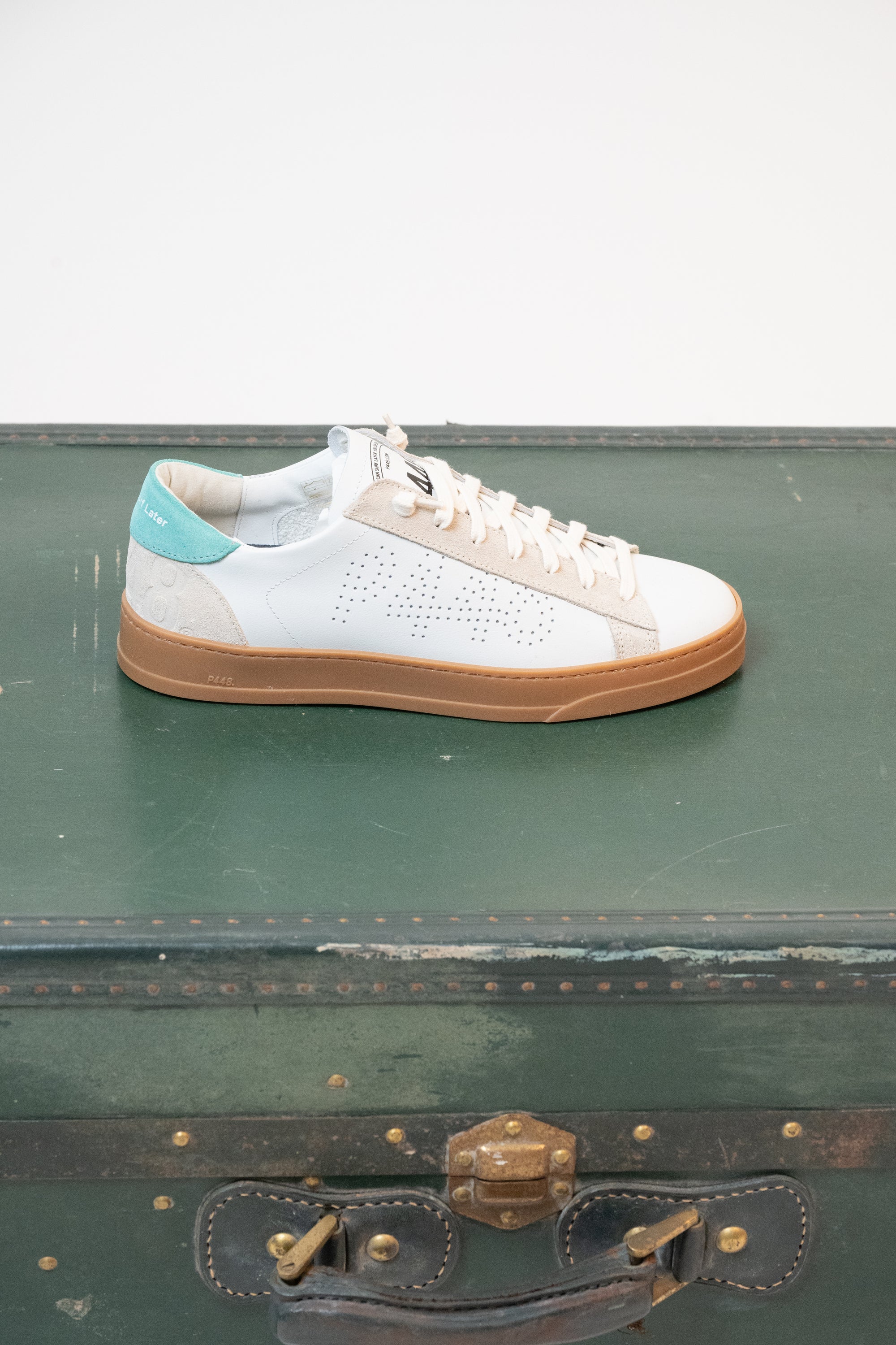 SNEAKERS P448 BIANCO/VERDE ACQUA