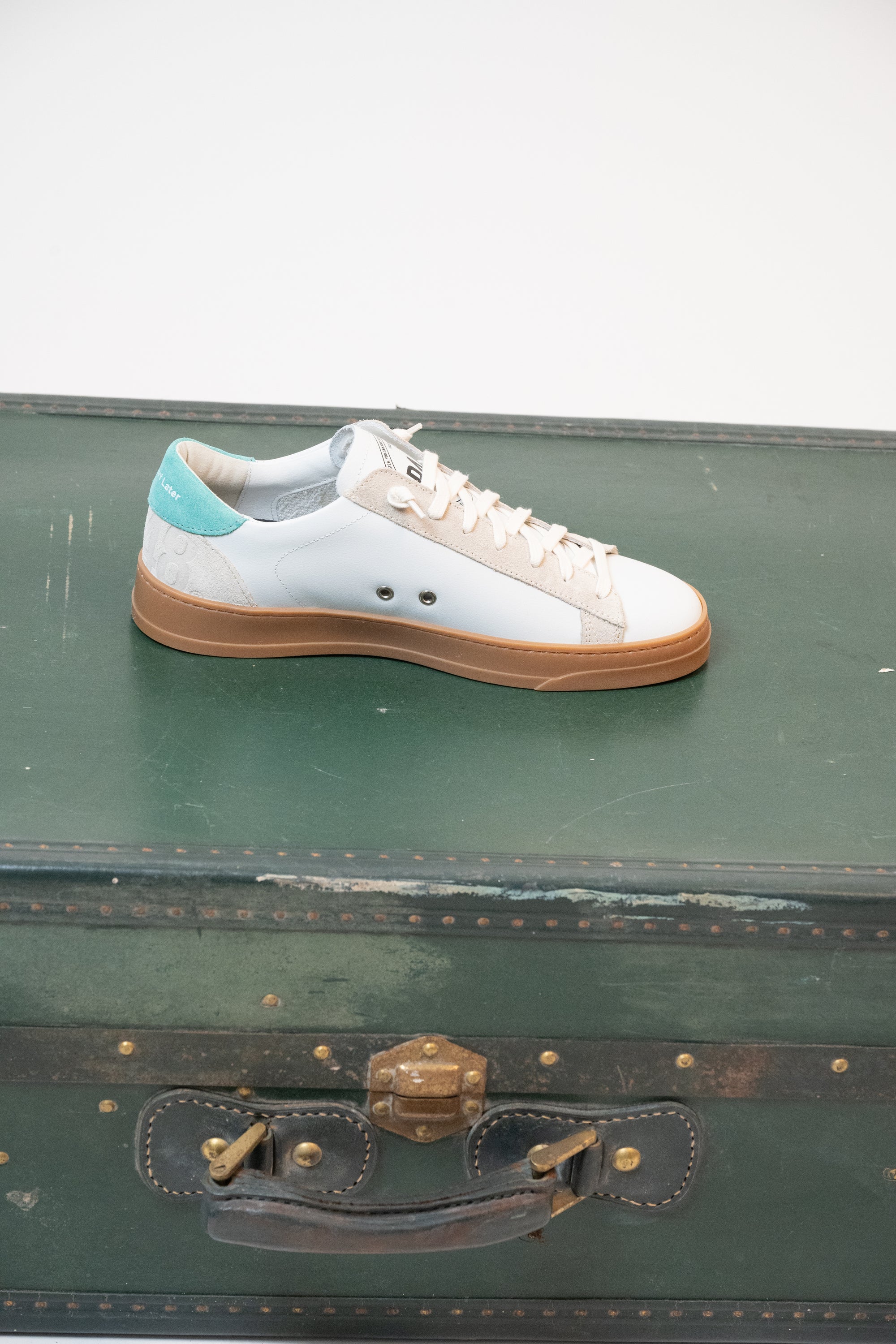 SNEAKERS P448 BIANCO/VERDE ACQUA