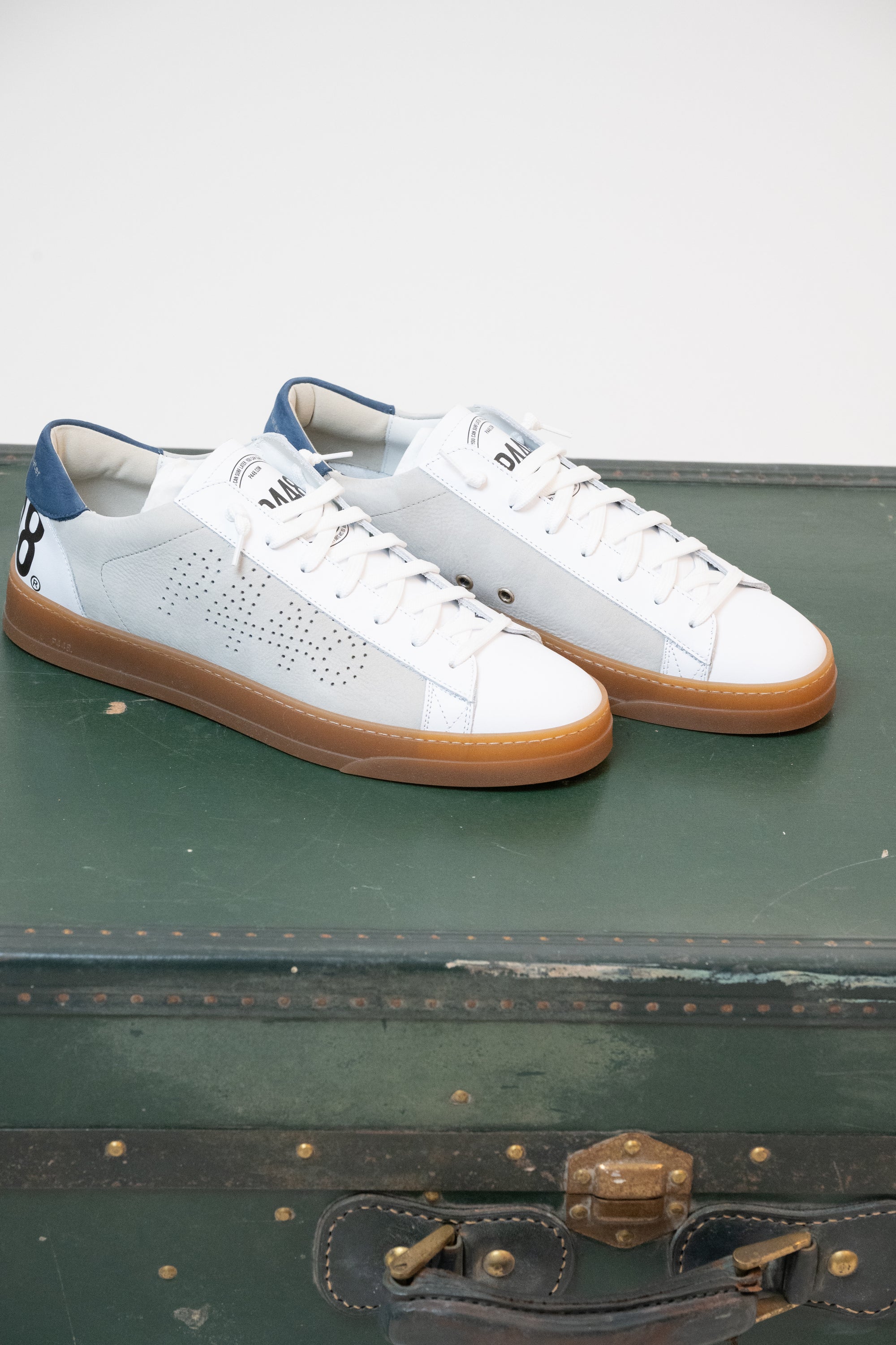SNEAKERS P448 BIANCO/GRIGIO/BLU