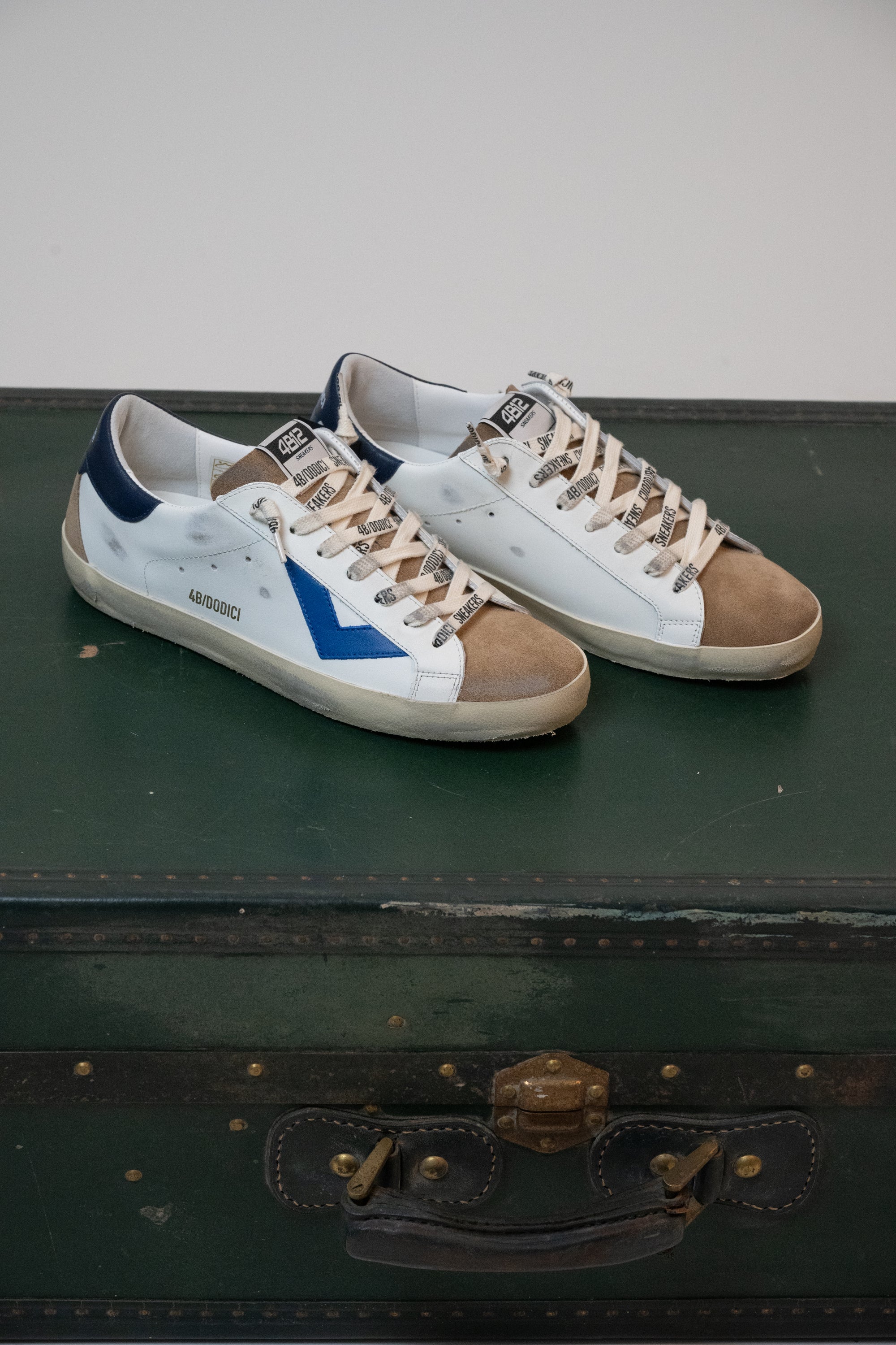 SNEAKERS 4B12 BIANCO/TABACCO
