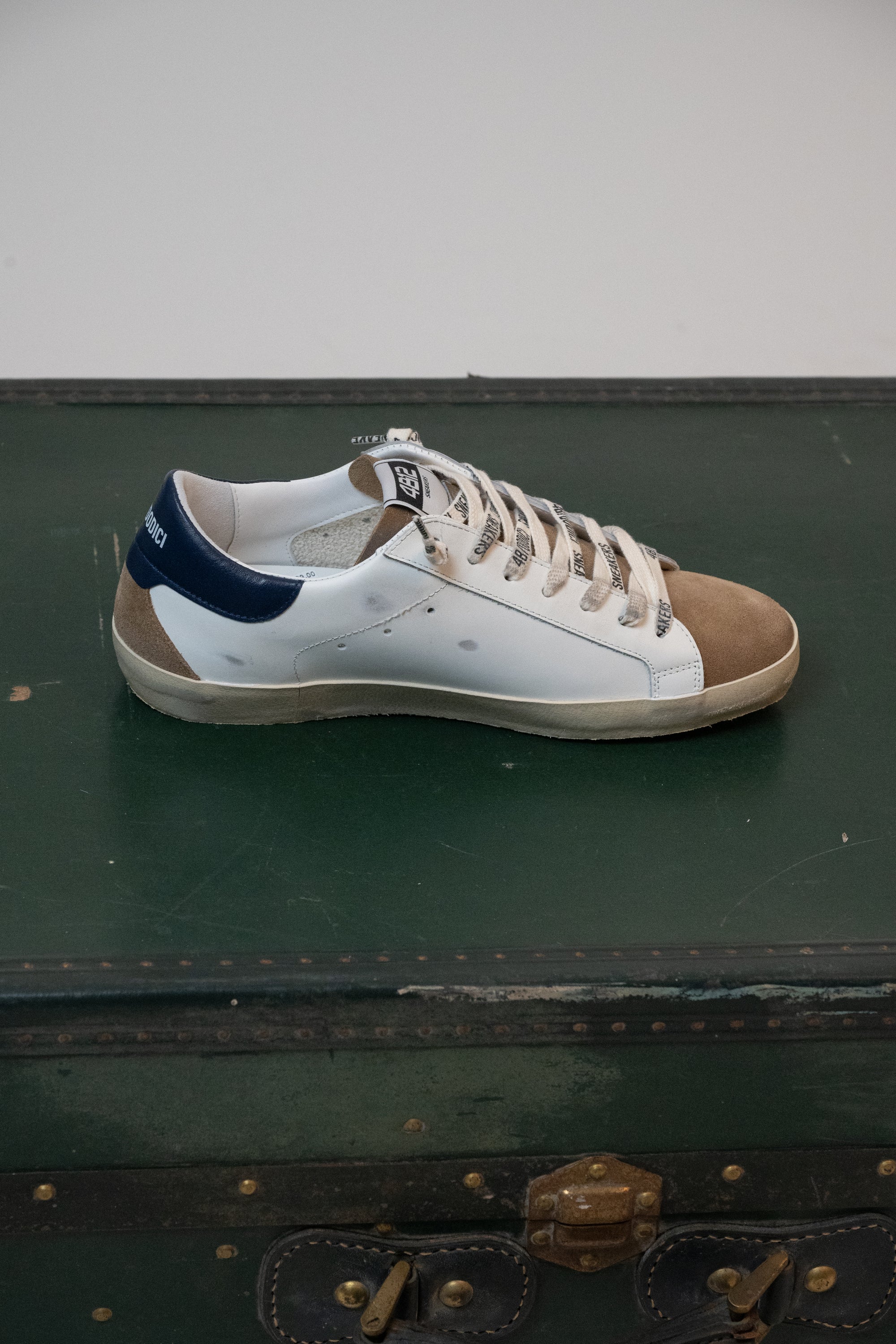 SNEAKERS 4B12 BIANCO/TABACCO