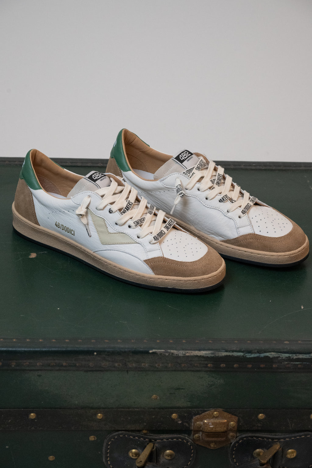 SNEAKERS MARCA 4B12 BIANCO/VERDE