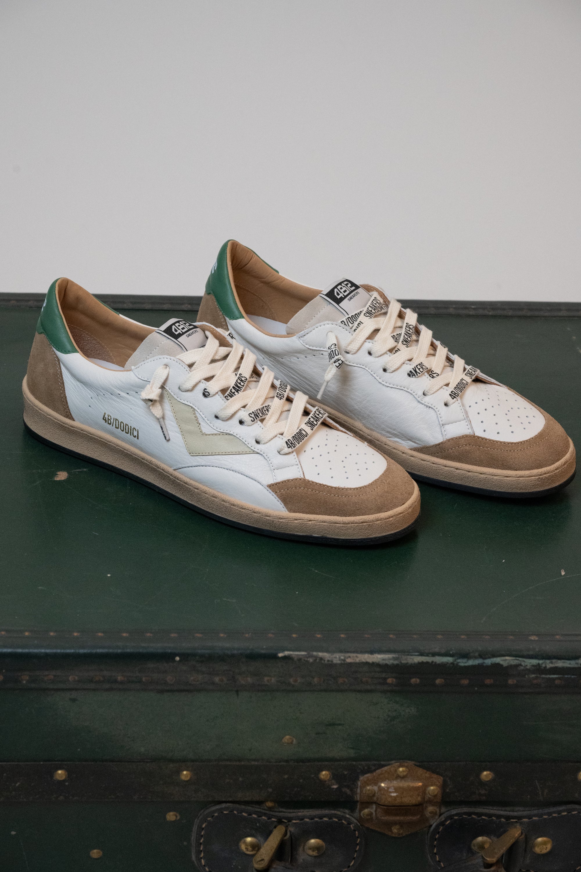 SNEAKERS MARCA 4B12 BIANCO/VERDE