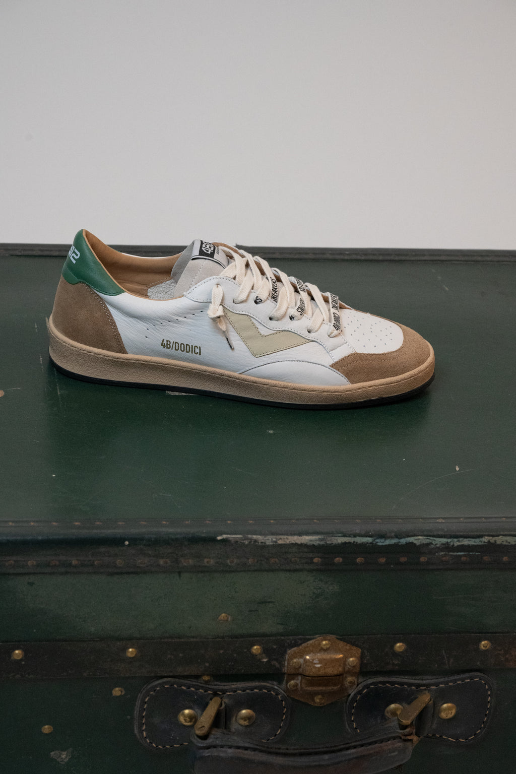 SNEAKERS MARCA 4B12 BIANCO/VERDE