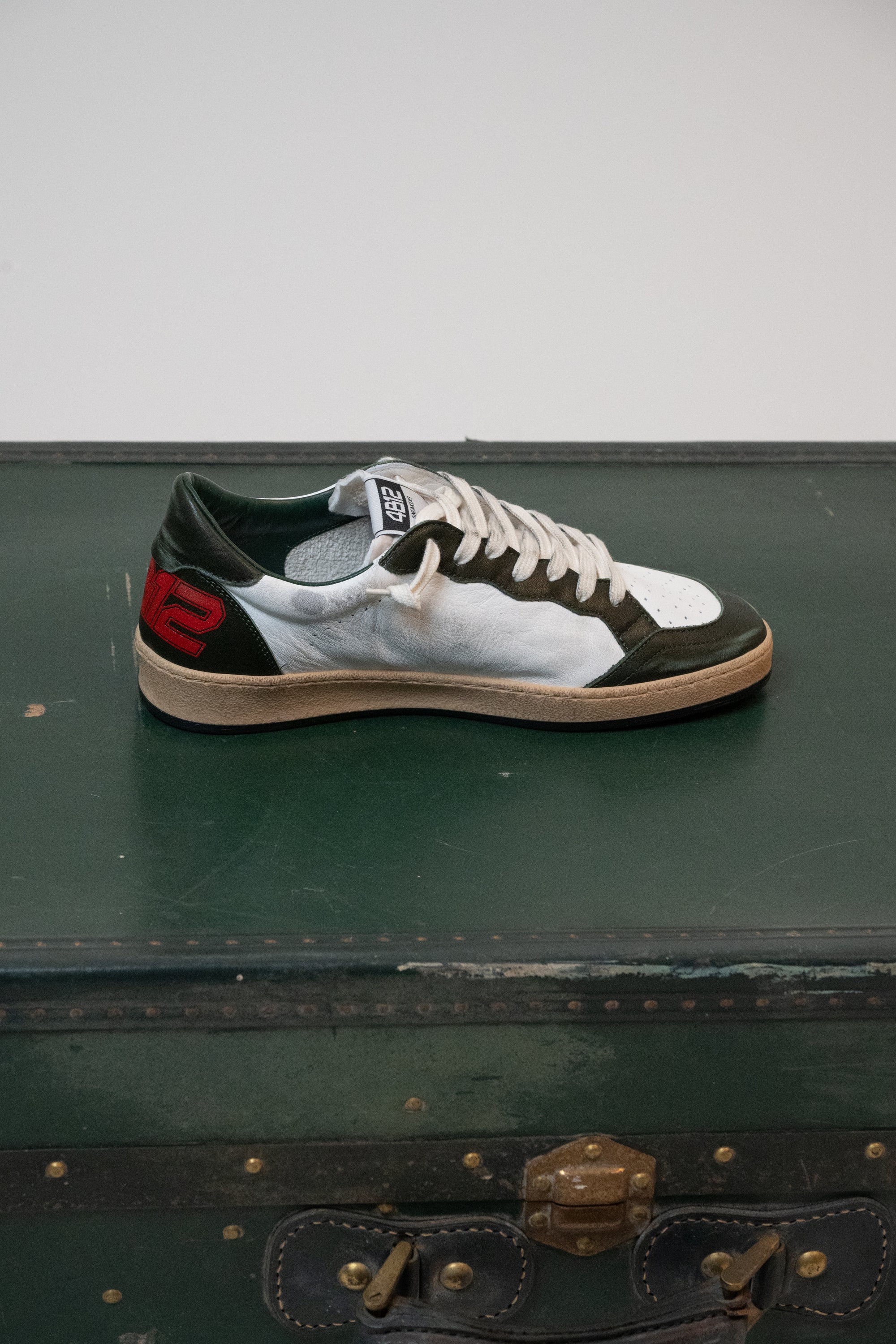 SNEAKERS 4B12 BIANCO/VERDE PINO