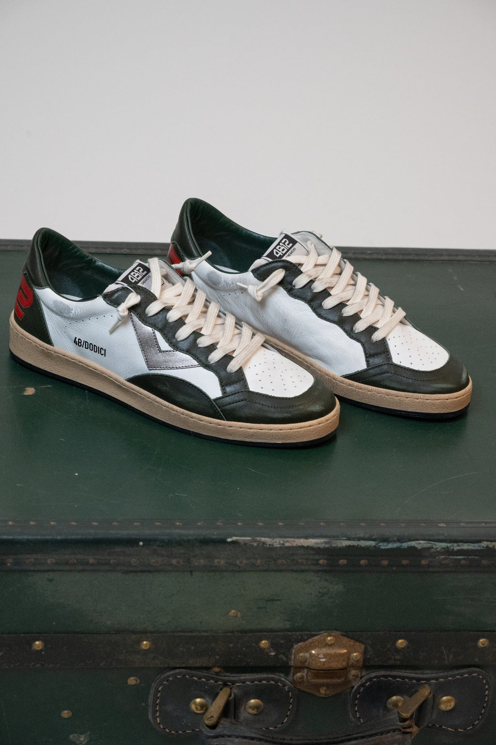 SNEAKERS 4B12 BIANCO/VERDE PINO