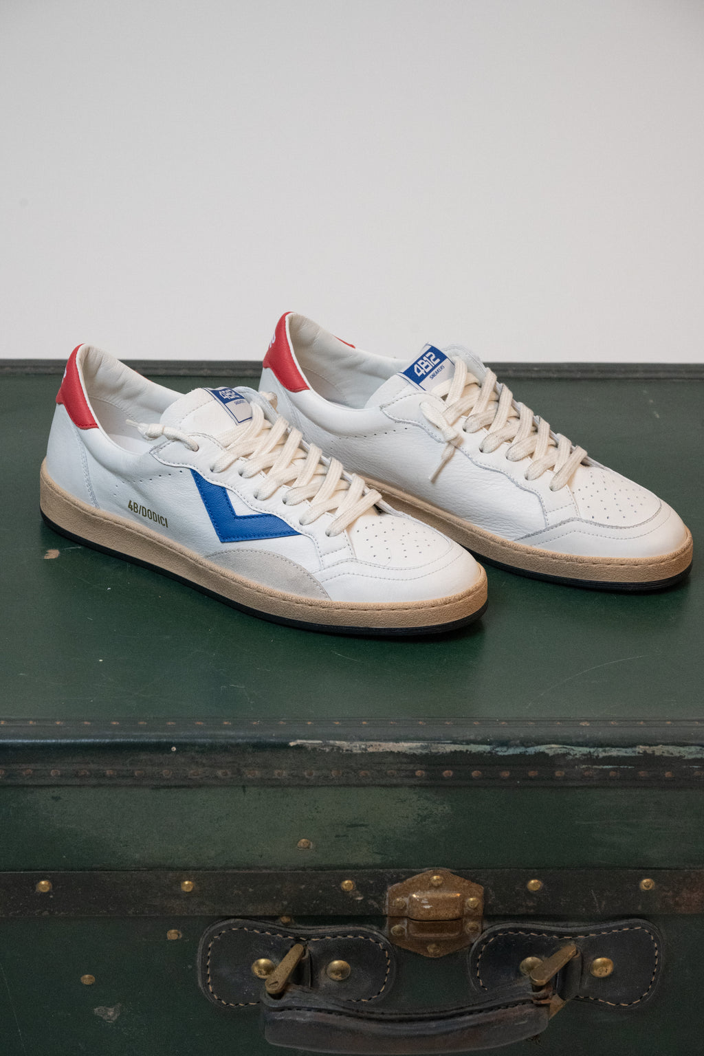 SNEAKERS 4B12 BIANCO/ROSSO