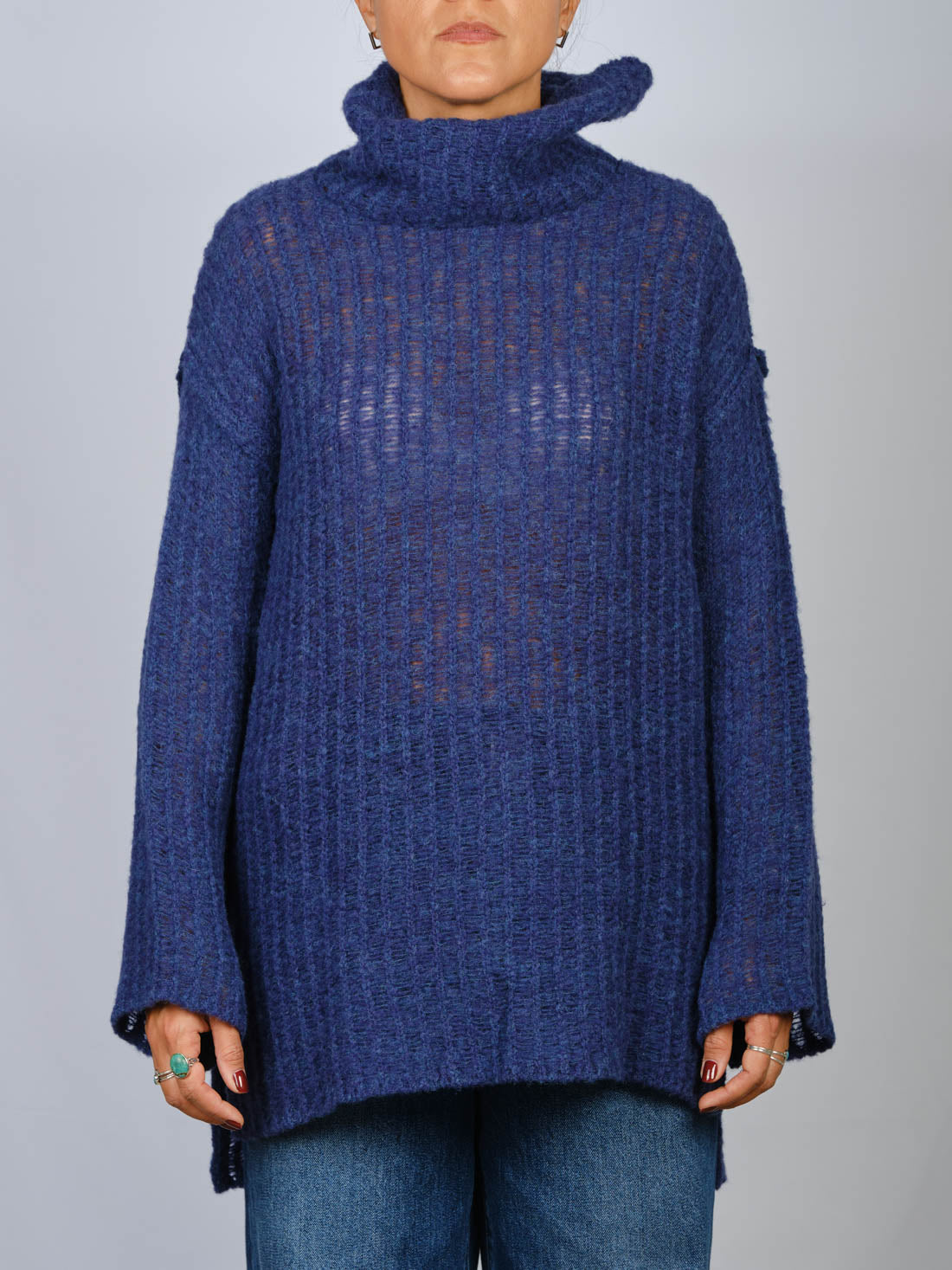 MAGLIONE BLU ROYAL LOTUS