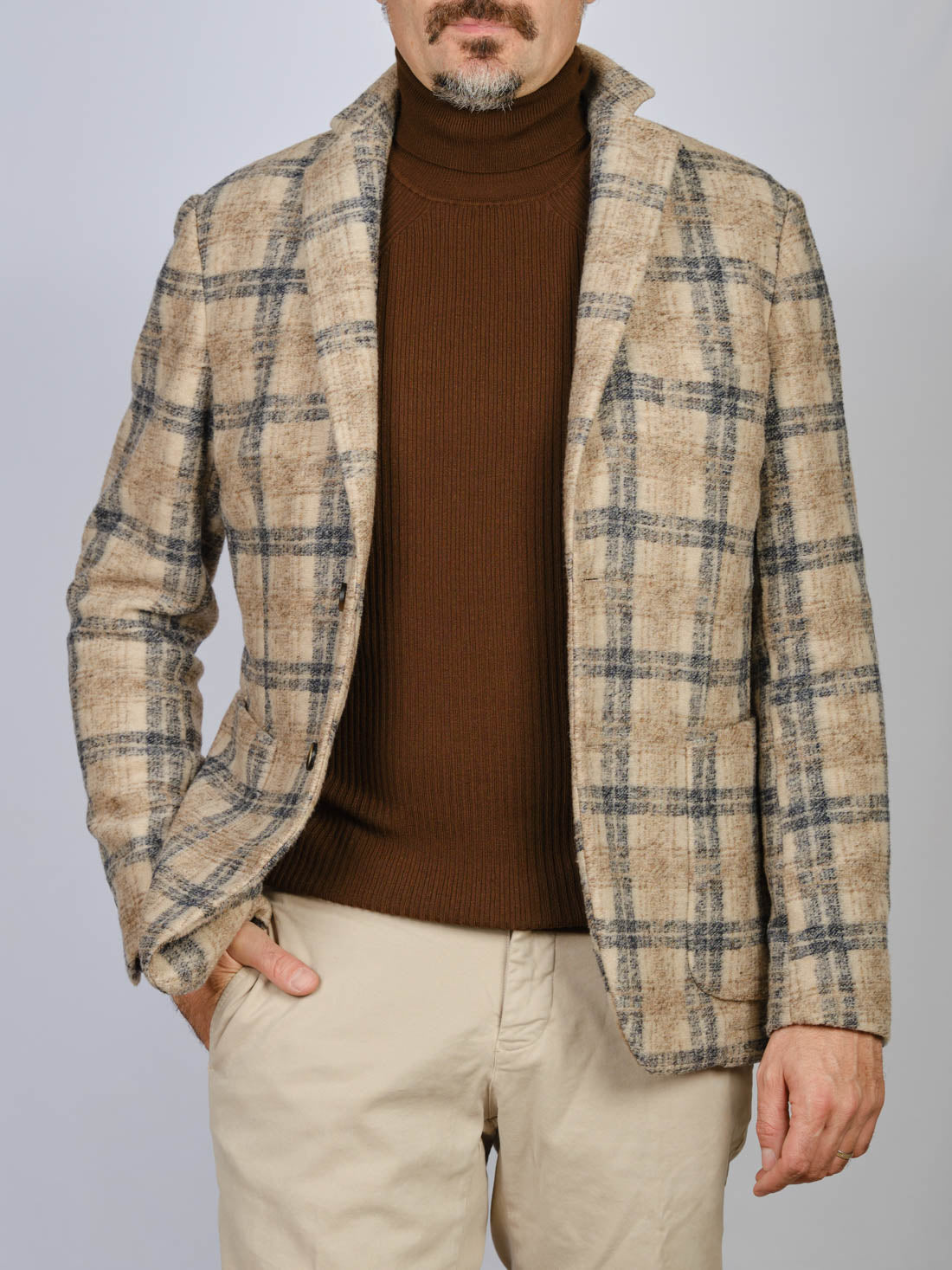 GIACCA QUADRI BEIGE SEINSE