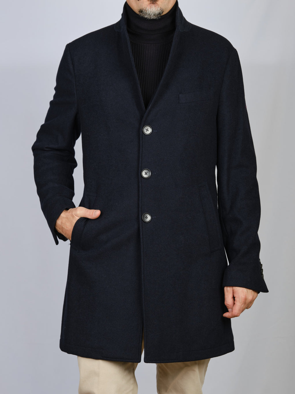 CAPPOTTO LUNGO BLU SCURO SEINSE
