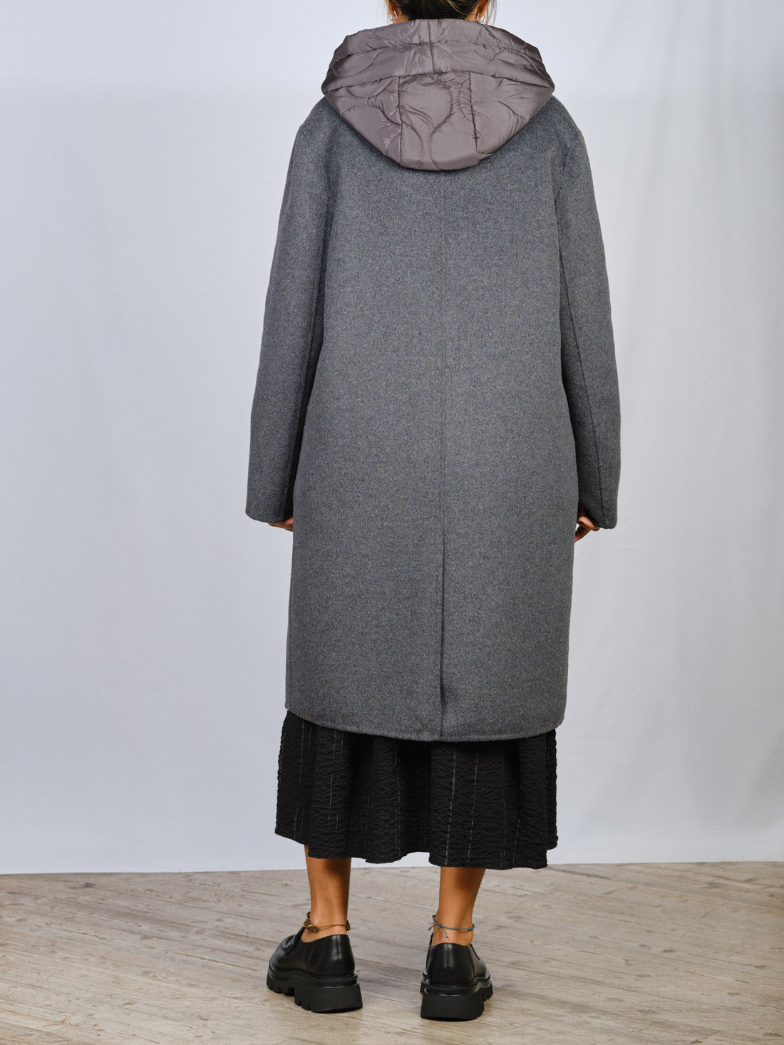 CAPPOTTO CON CAPPUCCIO GRIGIO VICOLO