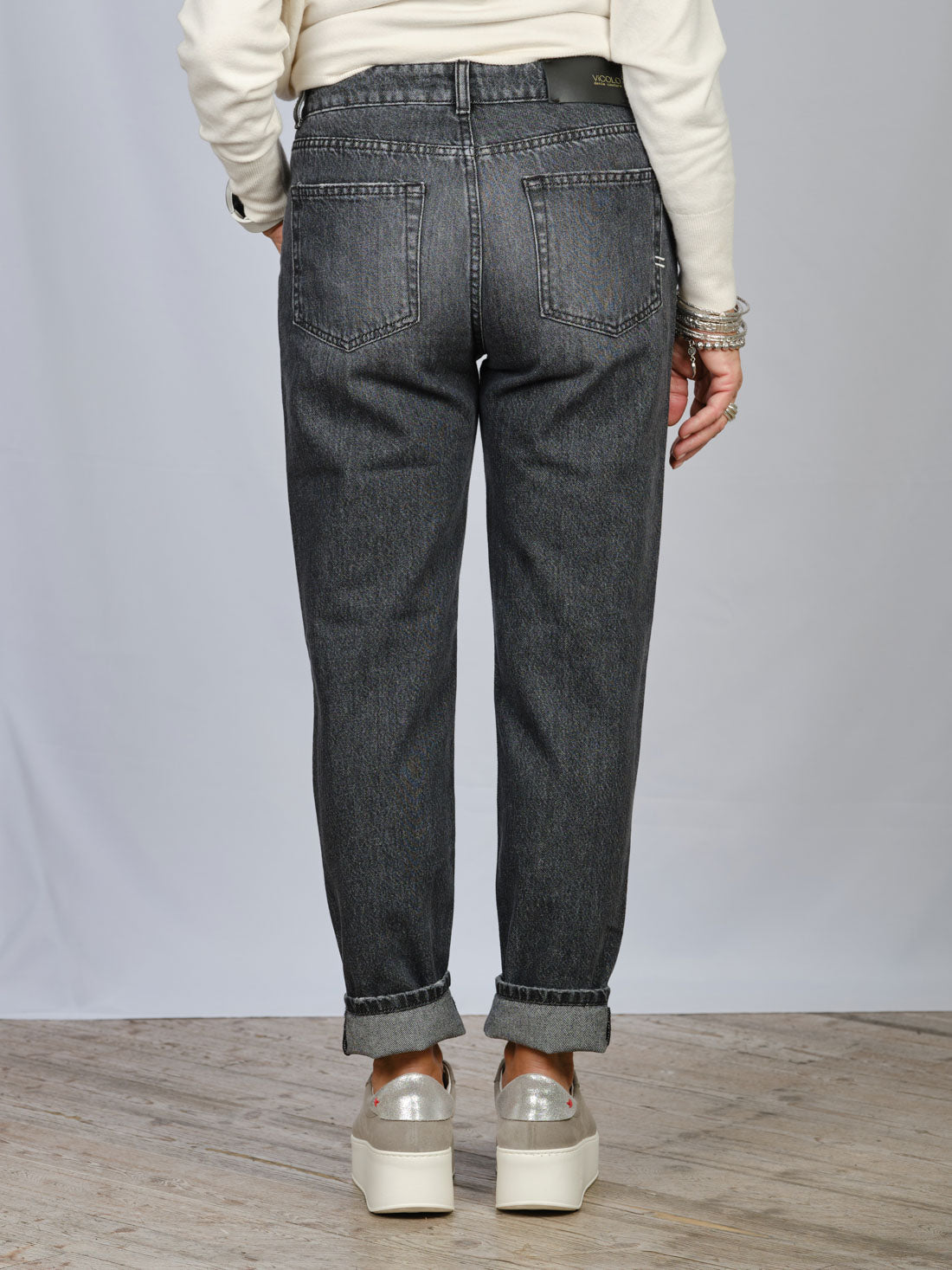 DENIM NERO BOTTONI GIOIELLO